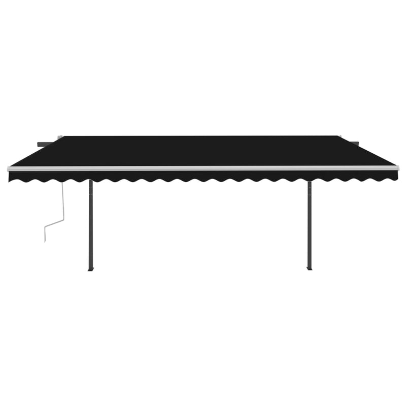 Manual Retractable Awning with LED 5x3 m Anthracite Payday Deals