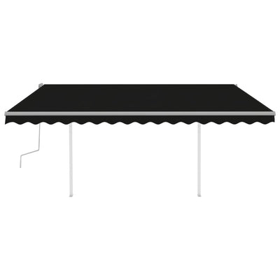 Manual Retractable Awning with Posts 4x3 m Anthracite Payday Deals