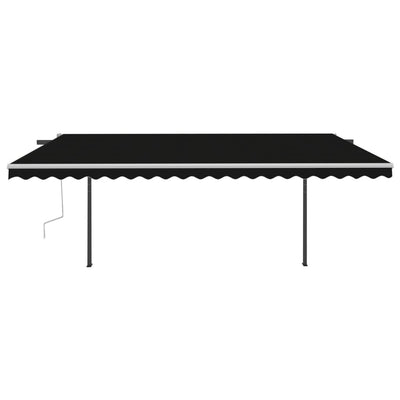 Manual Retractable Awning with Posts 5x3 m Anthracite Payday Deals