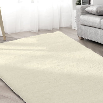 Marlow Floor Mat Rugs Shaggy Rug Area Carpet Large Soft Mats 300x200cm Cream Payday Deals