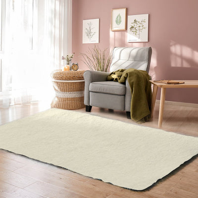 Marlow Floor Mat Rugs Shaggy Rug Area Carpet Large Soft Mats 300x200cm Cream Payday Deals