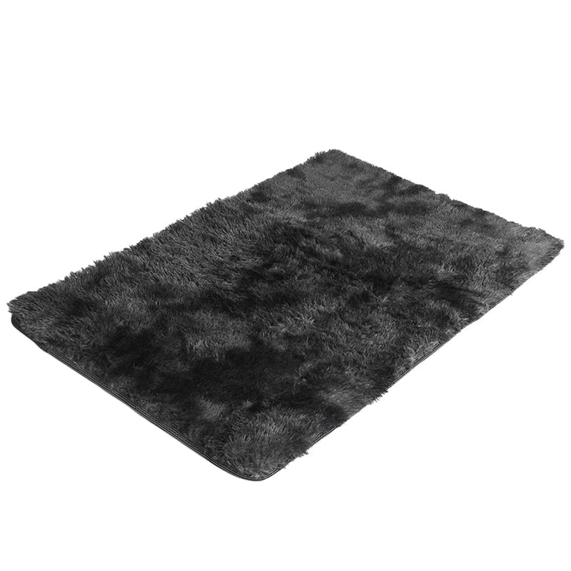 Marlow Floor Rug Shaggy Rugs Soft Large Carpet Area Tie-dyed 160x230cm Black Payday Deals