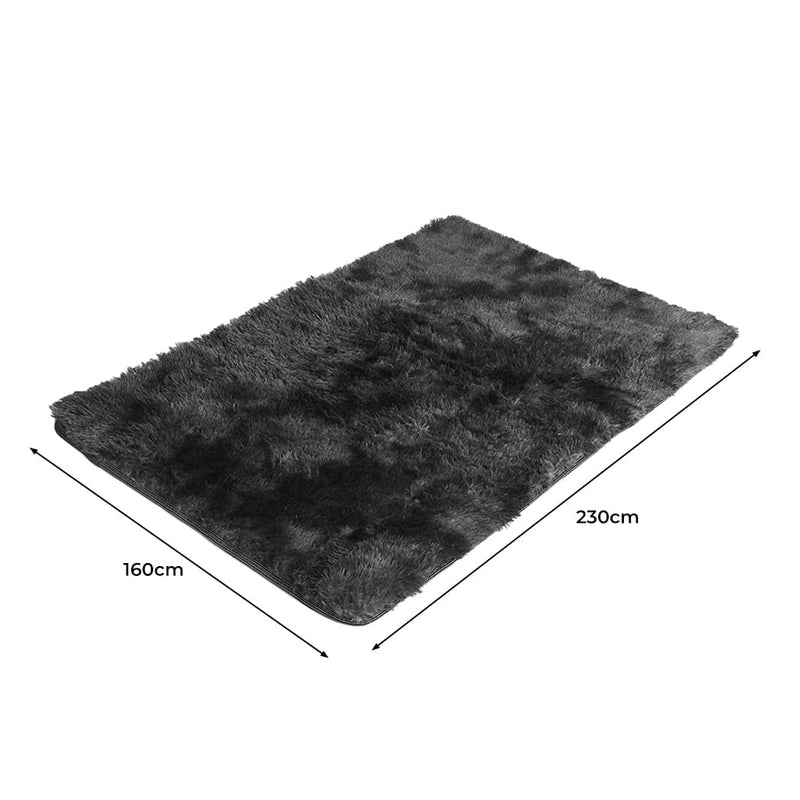 Marlow Floor Rug Shaggy Rugs Soft Large Carpet Area Tie-dyed 160x230cm Black Payday Deals