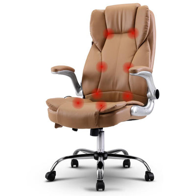 Artiss Massage Office Chair Gaming Chair Computer Desk Chair 8 Point Vibration Espresso Payday Deals