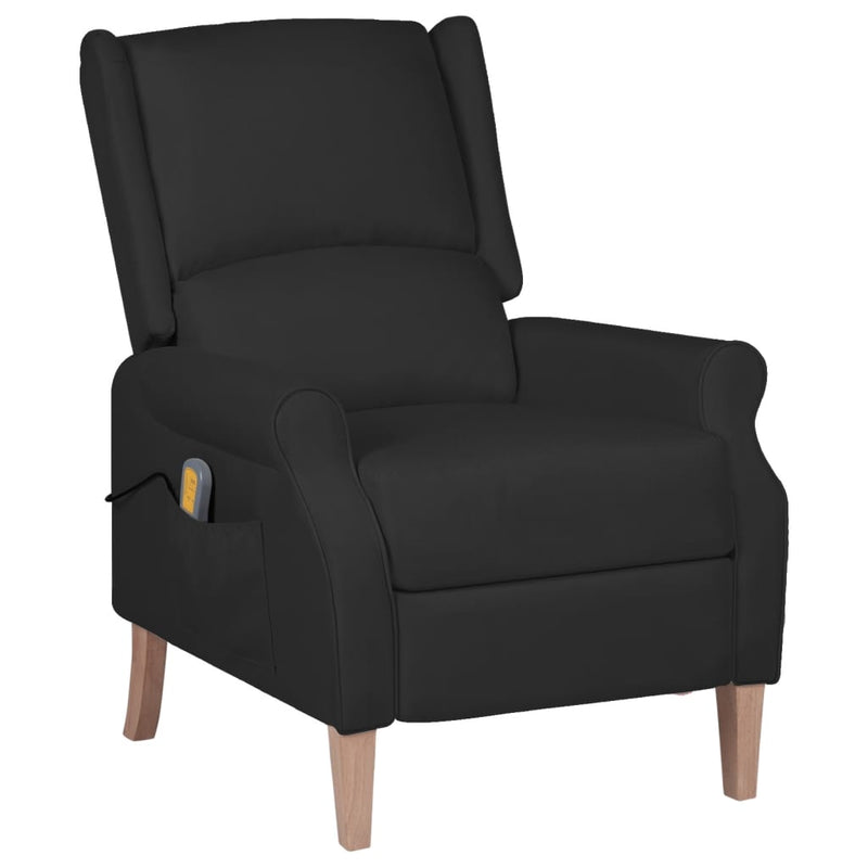 Massage Reclining Chair Black Fabric Payday Deals