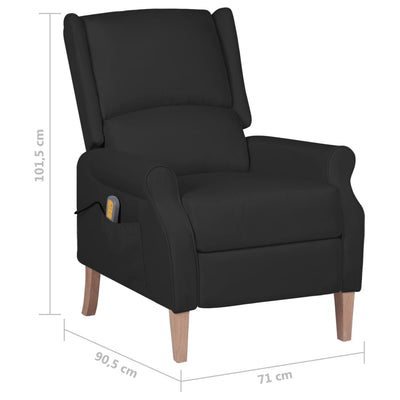 Massage Reclining Chair Black Fabric Payday Deals