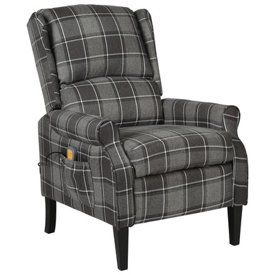 Massage Reclining Chair Grey Fabric