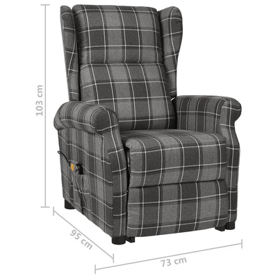 Massage Stand-up Reclining Chair Grey Fabric Payday Deals