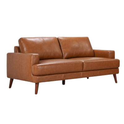 Matilda 2 + 3 Seater Sofa Leather Upholstered Lounge Set - Tan Payday Deals