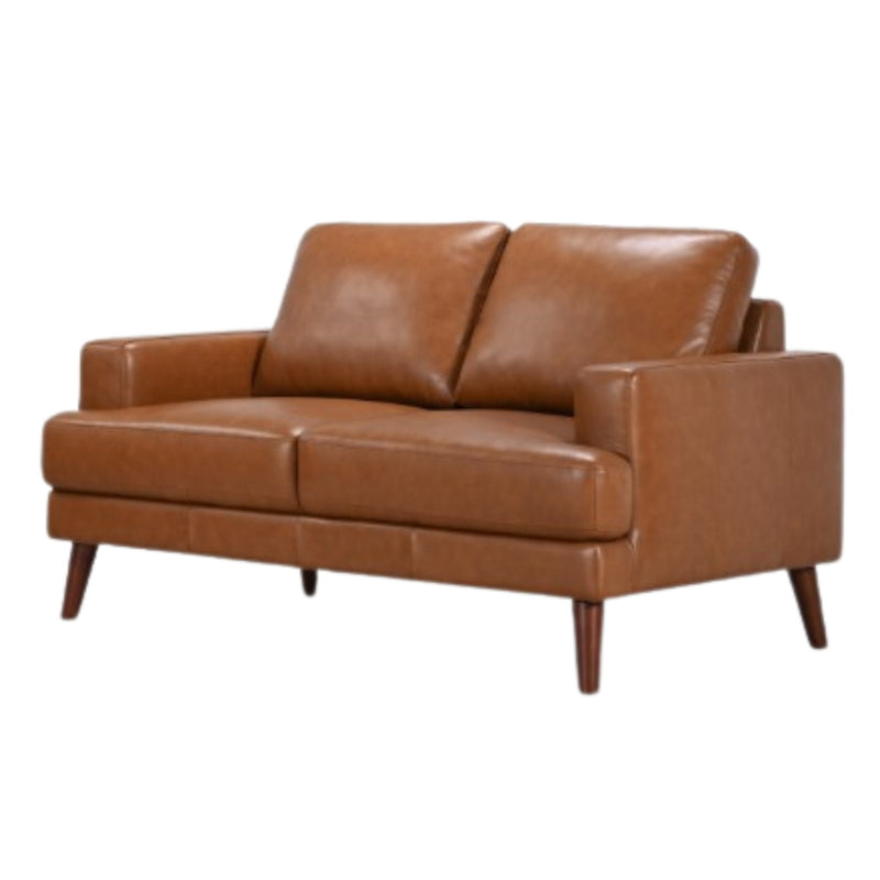 Matilda 2 + 3 Seater Sofa Leather Upholstered Lounge Set - Tan Payday Deals