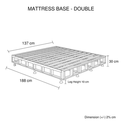 Mattress Base Ensemble Double Size Solid Wooden Slat in Charcoal with Removable Cover Payday Deals