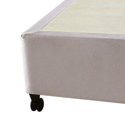 Mattress Base Ensemble Double Size Solid Wooden Slat in Beige with Removable Cover Payday Deals