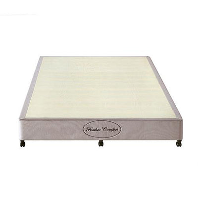 Mattress Base Ensemble King Size Solid Wooden Slat in Beige with Removable Cover Payday Deals