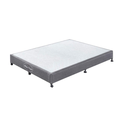 Mattress Base Ensemble King Size Solid Wooden Slat in Charcoal with Removable Cover