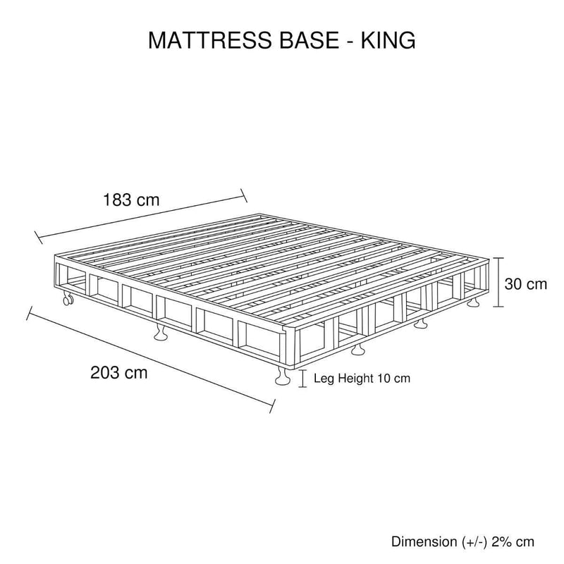 Mattress Base Ensemble King Size Solid Wooden Slat in Charcoal with Removable Cover Payday Deals