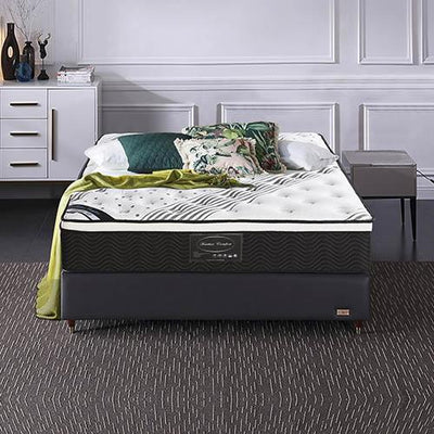 Mattress Euro Top Queen Size Pocket Spring Coil with Knitted Fabric Medium Firm 33cm Thick Payday Deals