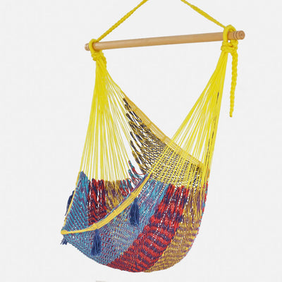 Mayan Legacy Extra Large Outdoor Cotton Mexican Hammock Chair in Confeti Colour Payday Deals