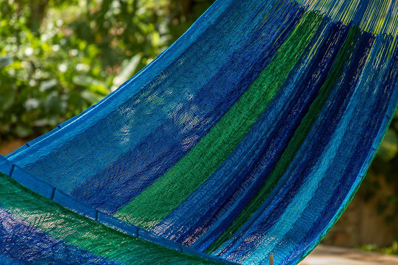 Mayan Legacy Jumbo Plus Size Nylon Mexican Hammock in Oceanica Colour Payday Deals