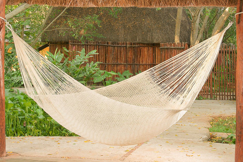 Mayan Legacy Jumbo Size Cotton Mexican Hammock in Cream Colour Payday Deals