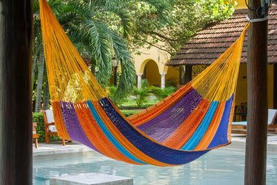 Mayan Legacy King Size Outdoor Cotton Mexican Hammock in Alegra Colour Payday Deals