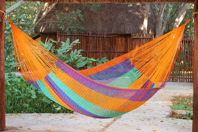 Mayan Legacy Queen Size Cotton Mexican Hammock in Alegra Colour Payday Deals