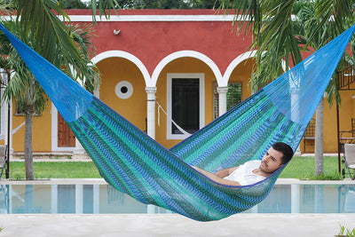 Mayan Legacy Single Size Cotton Mexican Hammock in Caribe Colour Payday Deals