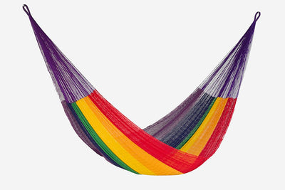 Mayan Legacy Single Size Cotton Mexican Hammock in Rainbow Colour Payday Deals