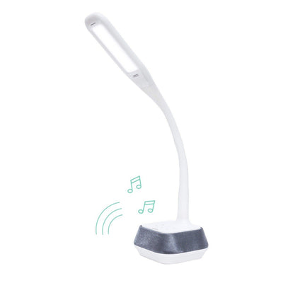 MBEAT actiVIVA LED Desk Lamp with Bluetooth Speaker - 12V 1.5A 5W/LED illumination Switches/Warm Cool Modes/Rubberized Flexible Neck/Touch Sensitive(