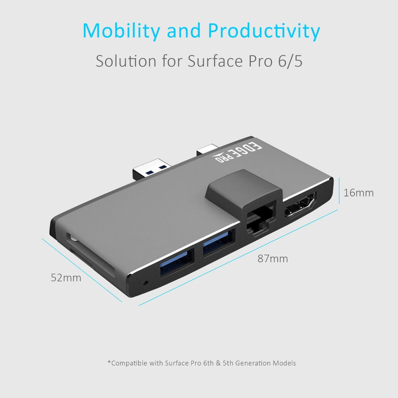 mbeat Edge Pro Multifunction USB- C Hub with LAN for Microsoft Surface Pro Gen 5/6 Payday Deals