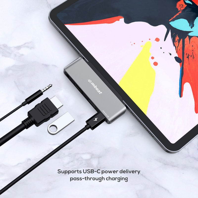 mbeat Elite Mini 4-In-1 USB-C Mobile Hub for iPad Pro, USB-C Tablet and Laptop Payday Deals