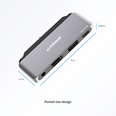 mbeat Elite Mini 4-In-1 USB-C Mobile Hub for iPad Pro, USB-C Tablet and Laptop Payday Deals