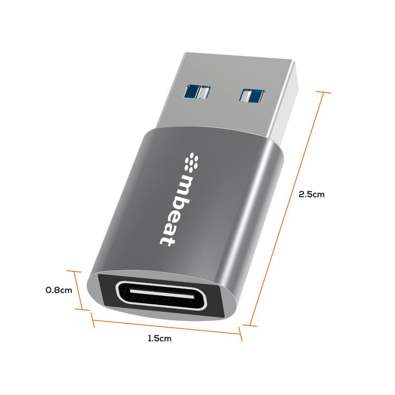 mbeat Elite USB 3.0 (Male) to USB-C (Female) Adapter - Space Grey Payday Deals