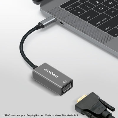 mbeat Elite USB-C to VGA Adapter- Space Grey Payday Deals