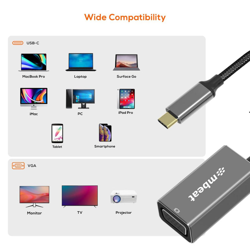 mbeat Elite USB-C to VGA Adapter- Space Grey Payday Deals