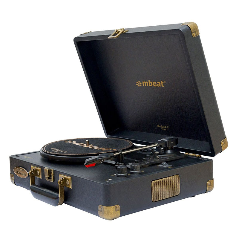 mbeat Woodstock II Black Retro Bluetooth (TX/RX) Turntable Payday Deals