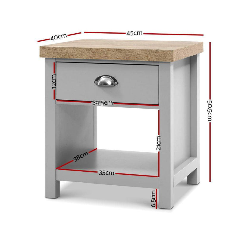 MEDI Bedside Table Cabinet Drawer Tables Nightstand Side Storage Shelf
