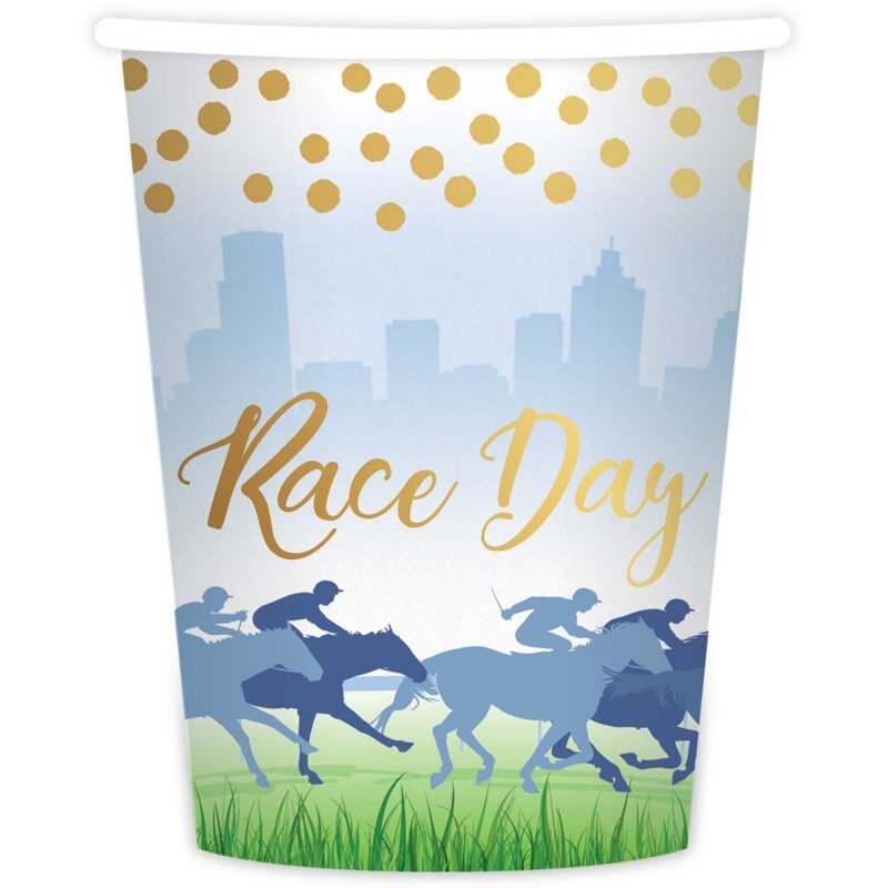 Melbourne Cup Race Day Hot Stamped Paper Cups 8 Pack Payday Deals