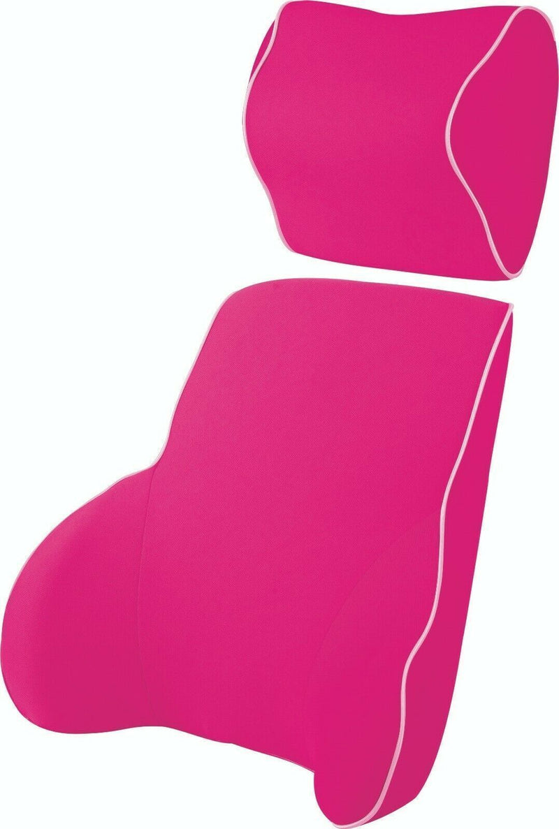 Pink Memory Foam Lumbar Back & Neck Pillow Support Back Cushion Office Car Seat Payday Deals