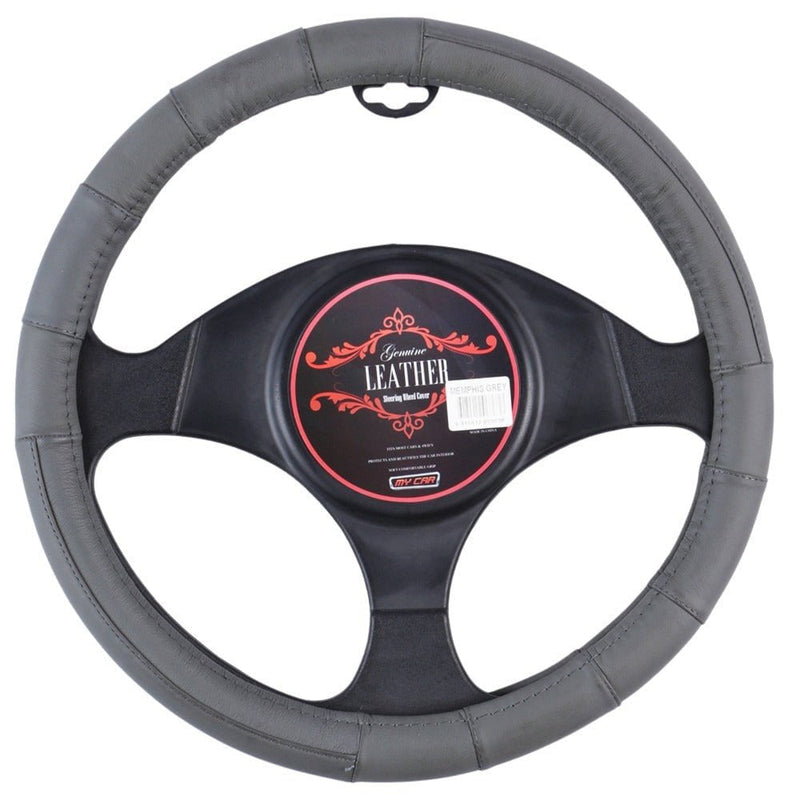 Memphis Steering Wheel Cover - Grey [Leather] Payday Deals