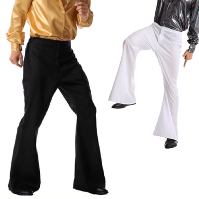 Men's 70's Deluxe Retro Disco Flare Trousers Pants Costume Dancer Dance Payday Deals