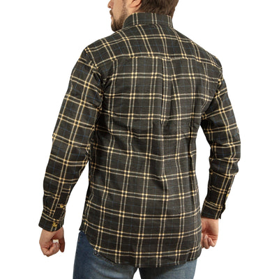 Men's Long Sleeve Flannelette Shirt 100% Cotton Flannel - Black Check Payday Deals