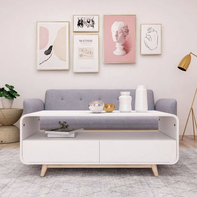 Merlin White Modern Retro Coffee Table