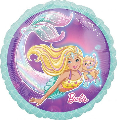 Mermaid Barbie Round Foil Balloon