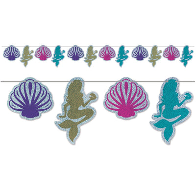 Mermaid Party Supplies Mermaid & Seashell Streamer Hanging Decoration