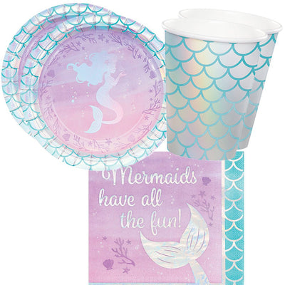 Mermaid Shine 16 Guest Tableware Party Pack Payday Deals