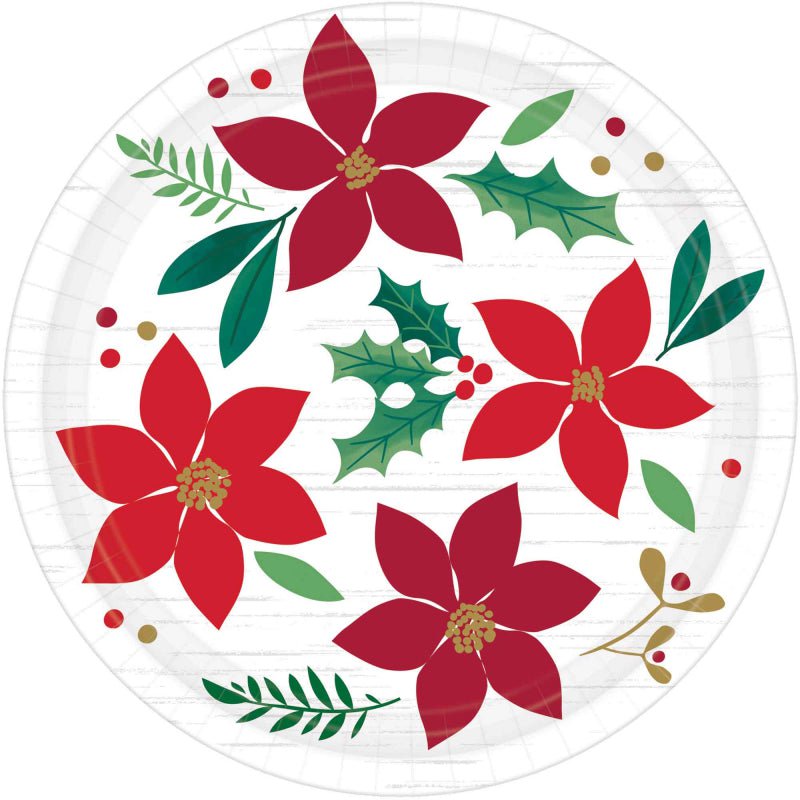 Merry Christmas Poinsettia 16 Guest Tableware Party Pack Payday Deals