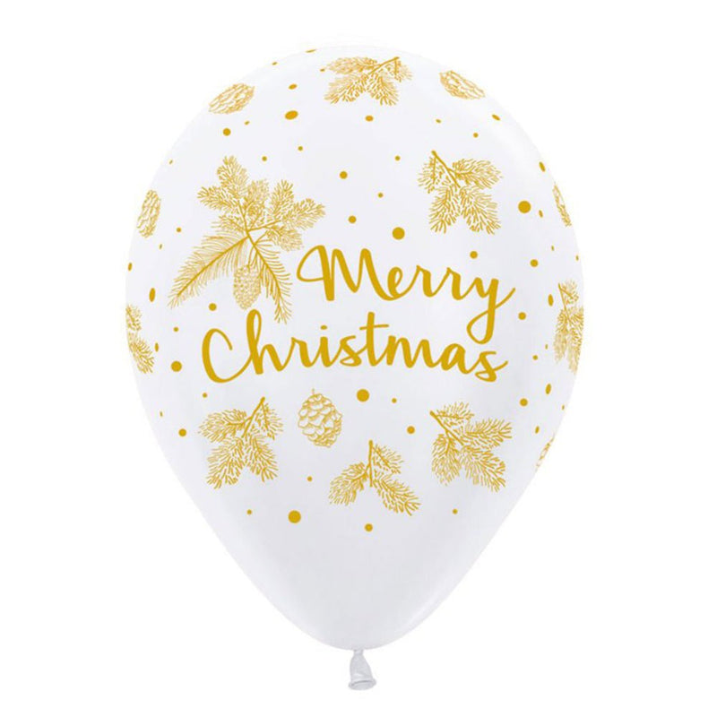 Merry Christmas White Latex Balloons 50 Pack Payday Deals