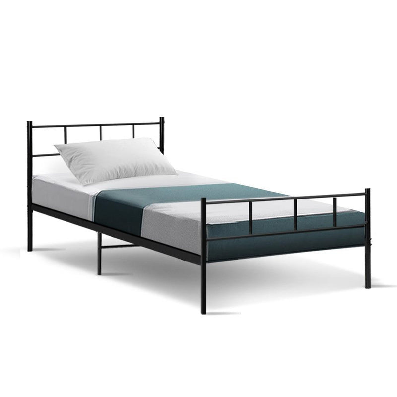 Artiss Metal Bed Frame Single Size Platform Foundation Mattress Base SOL Black Payday Deals