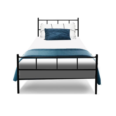 Artiss Metal Bed Frame Single Size Platform Foundation Mattress Base SOL Black Payday Deals