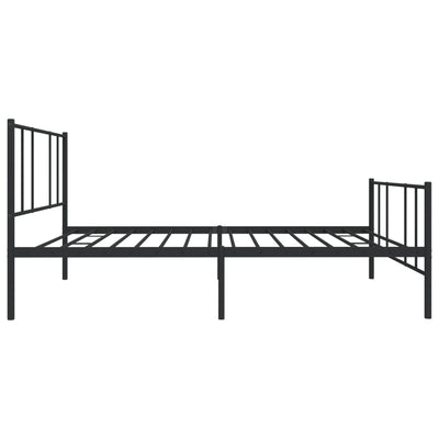 Metal Bed Frame with Headboard and Footboard Black 107x203 cm King Single Size Payday Deals